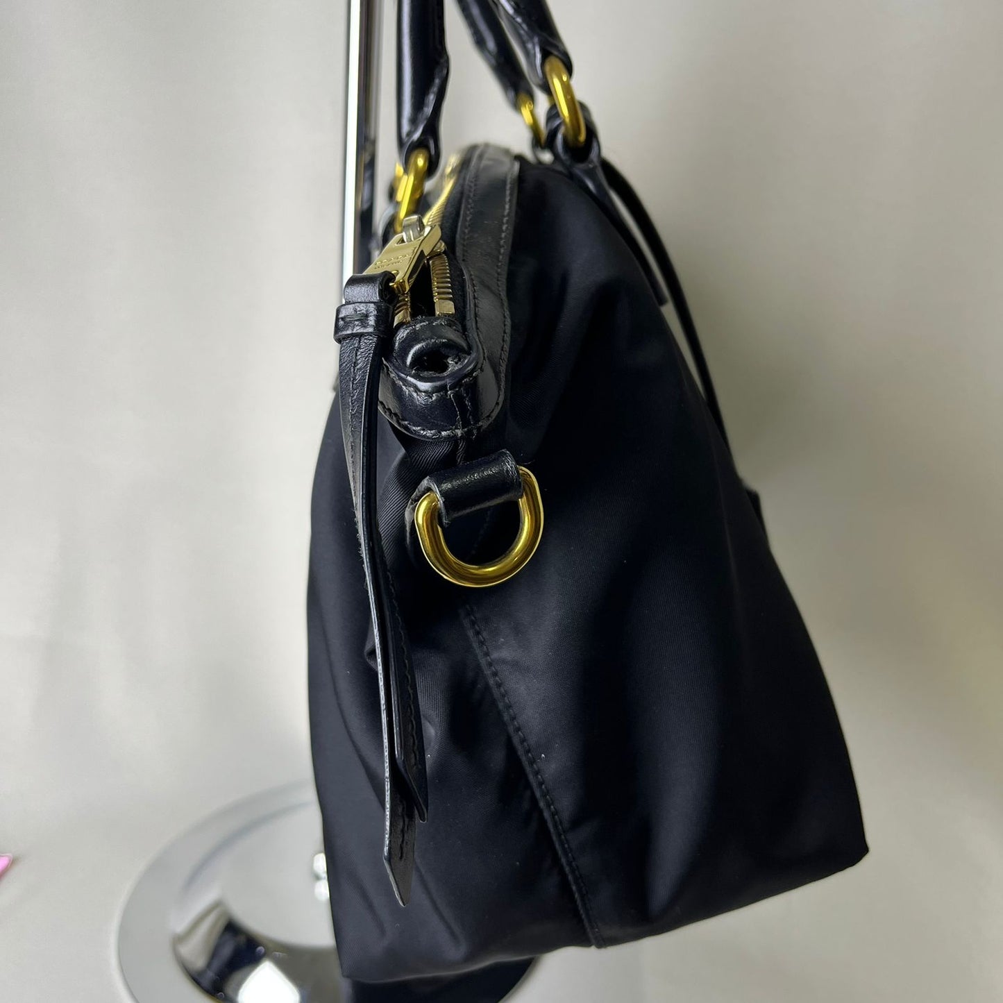 Prada Tessuto Nylon 2-way Tote Bag Black