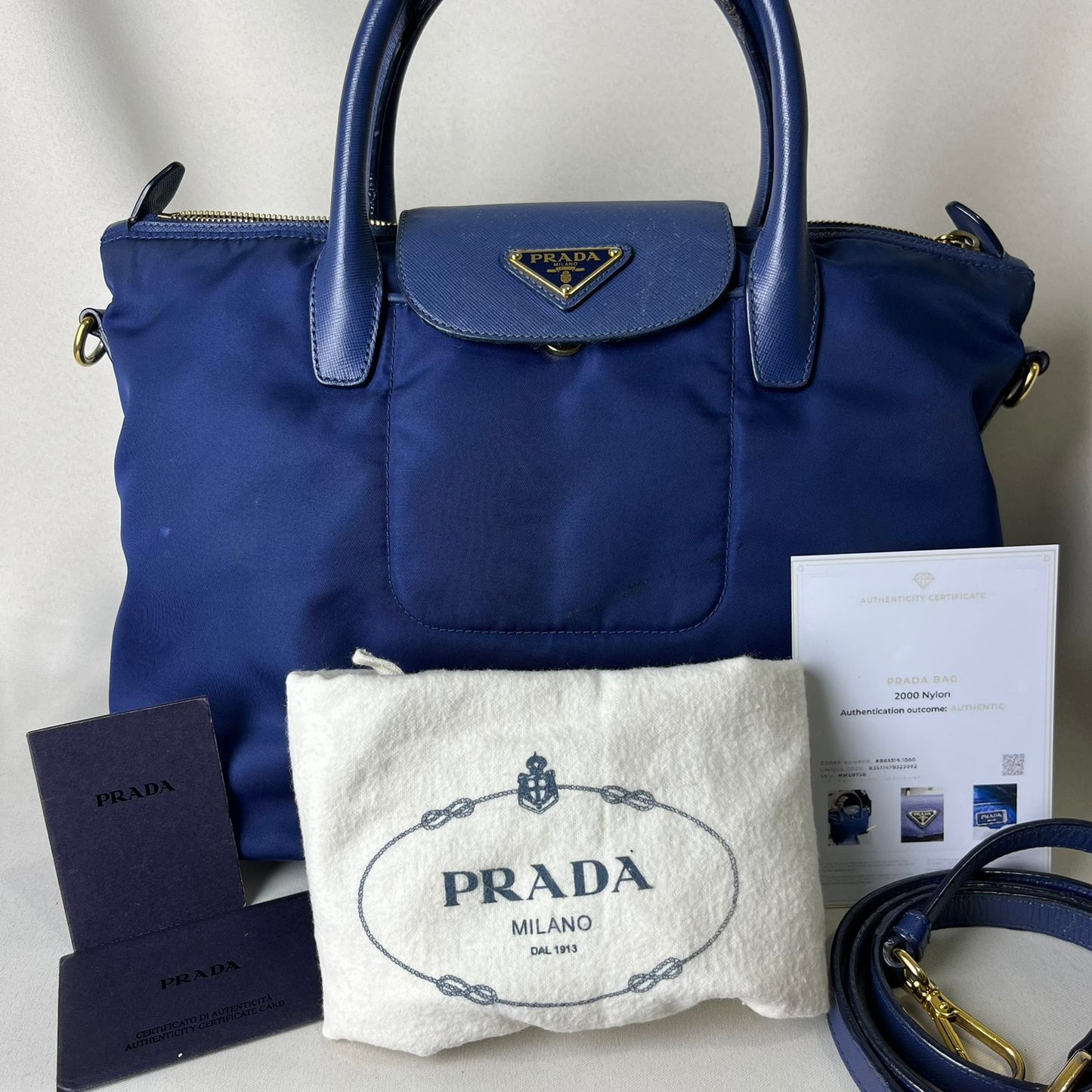 Prada 2-way Tote Blue