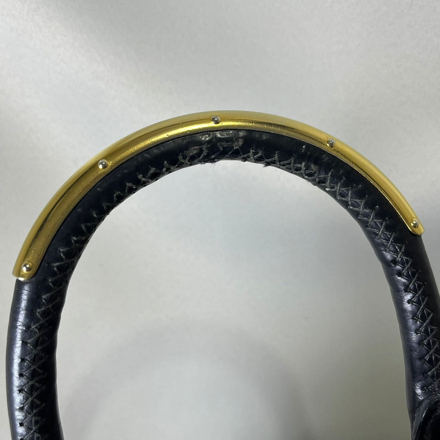 Prada 2-way with Gold Top Handle Black