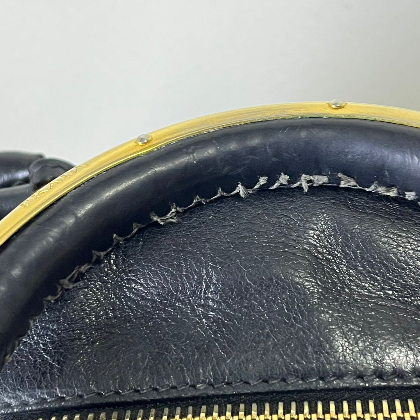 Prada 2-way with Gold Top Handle Black