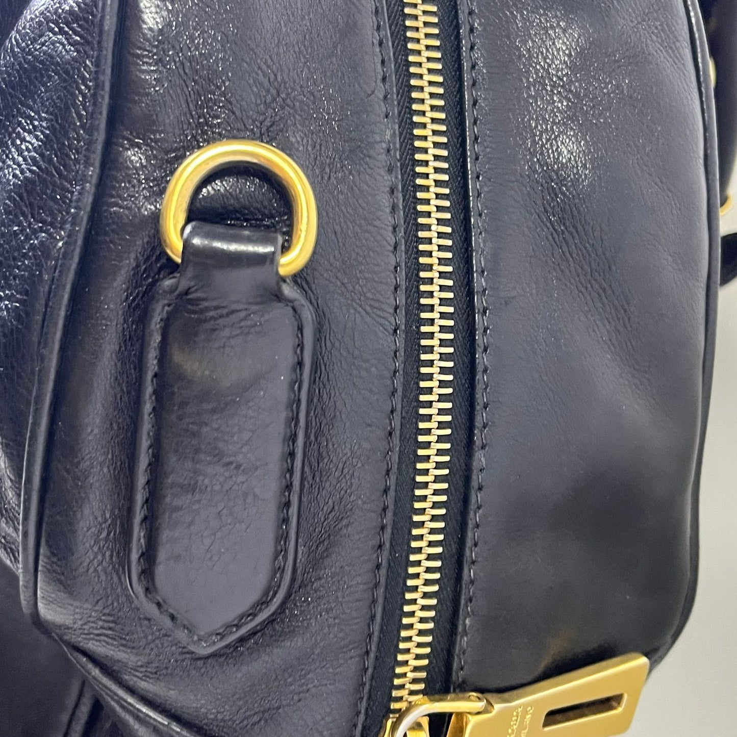 Prada 2-way with Gold Top Handle Black