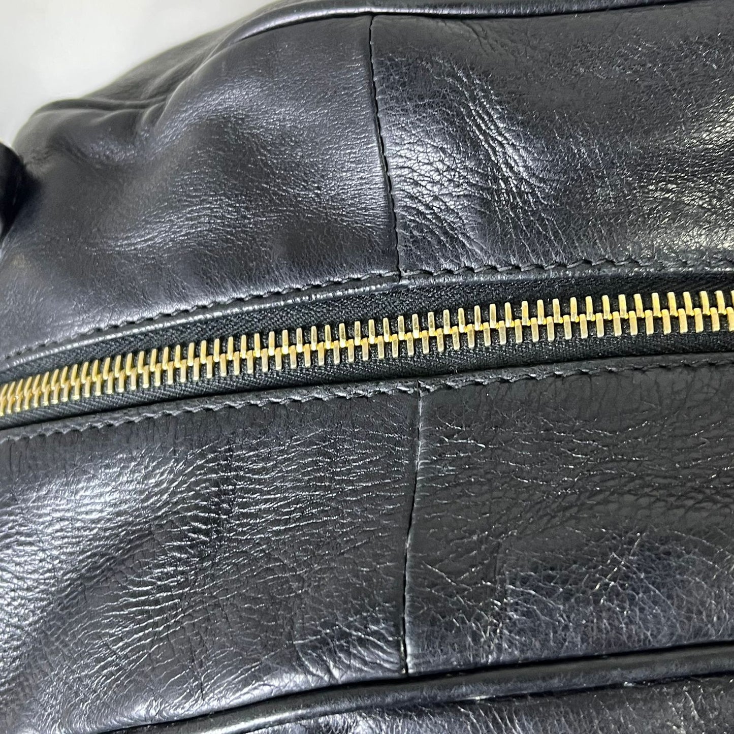 Prada 2-way with Gold Top Handle Black