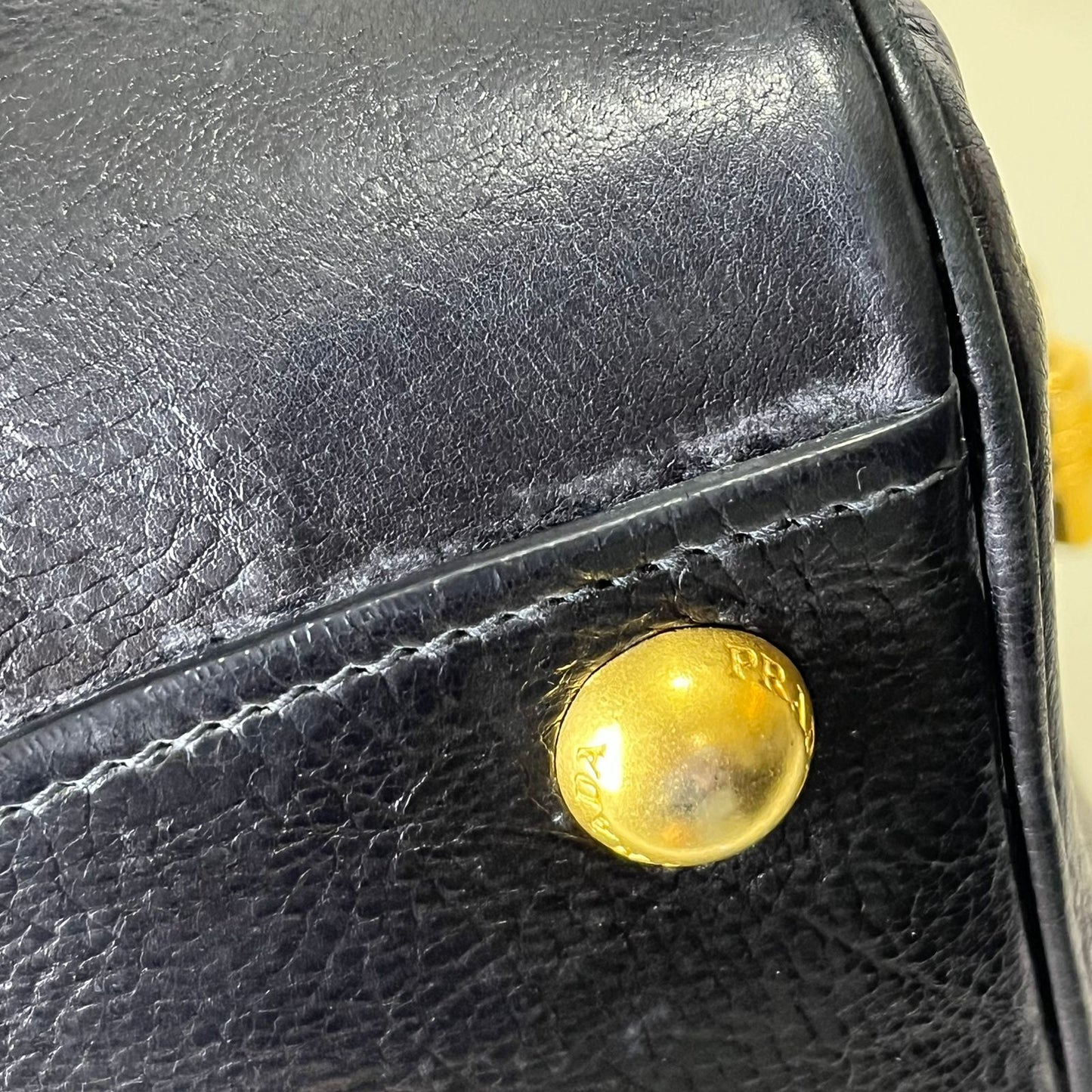 Prada 2-way with Gold Top Handle Black