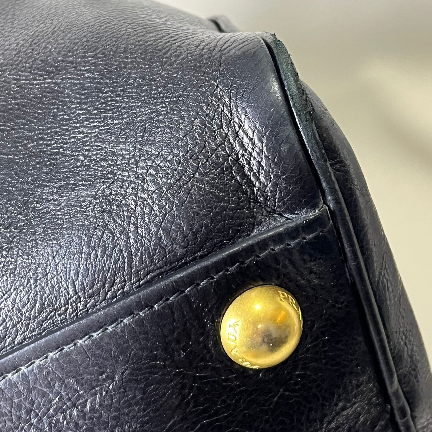 Prada 2-way with Gold Top Handle Black