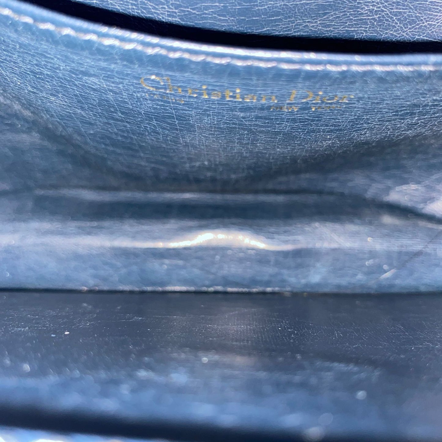 Dior Vintage Leather Shoulder Bag Blue