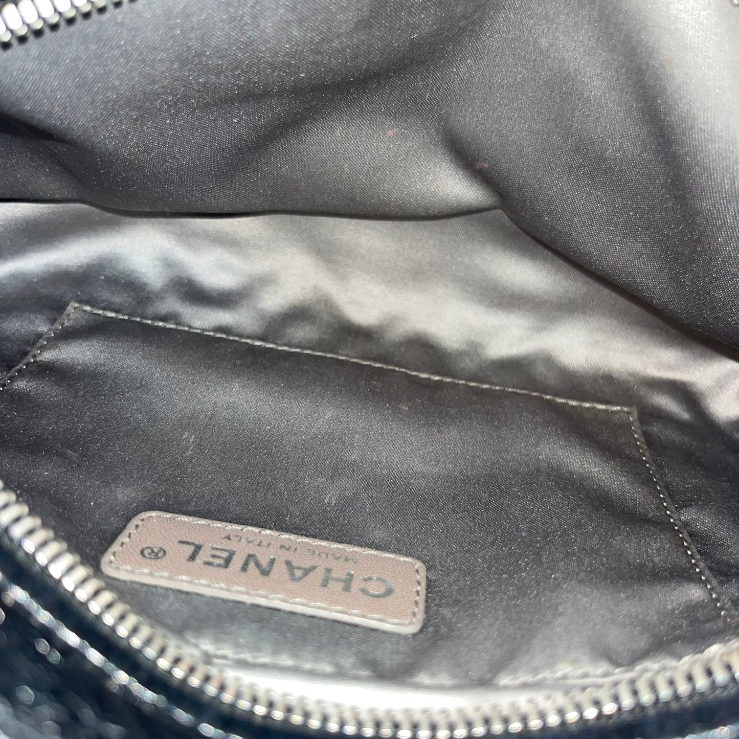 Chanel Camellia Flower Chain Pochette Black