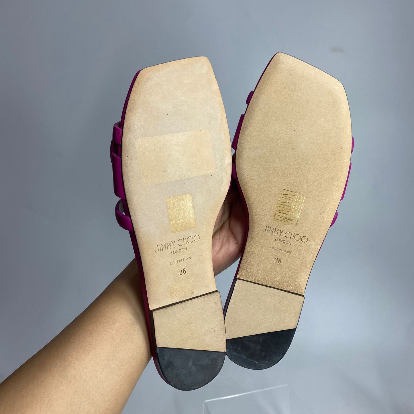 Jimmy Choo Laran Flat Slide Fuchsia Pink 36