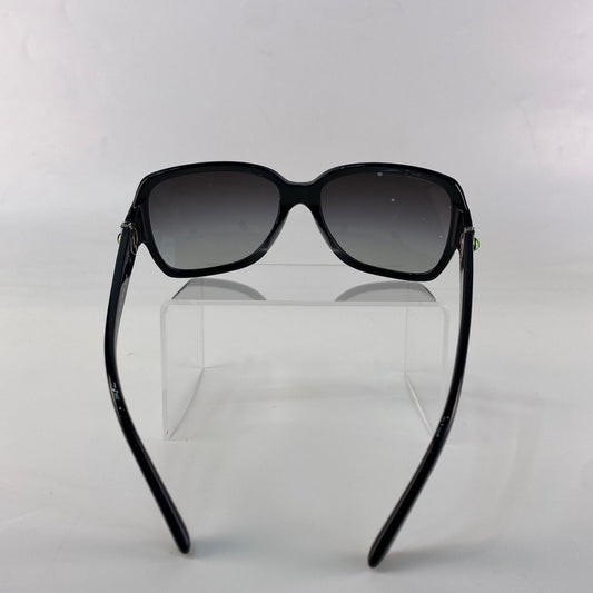 Bulgari Black Square Frame Green Gem Sunglasses