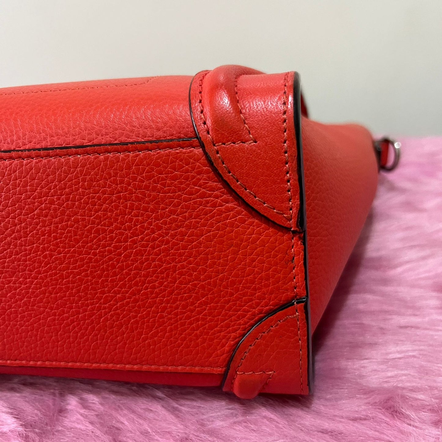 Celine Nano Luggage Red β 8"H x 8"L x 4"W