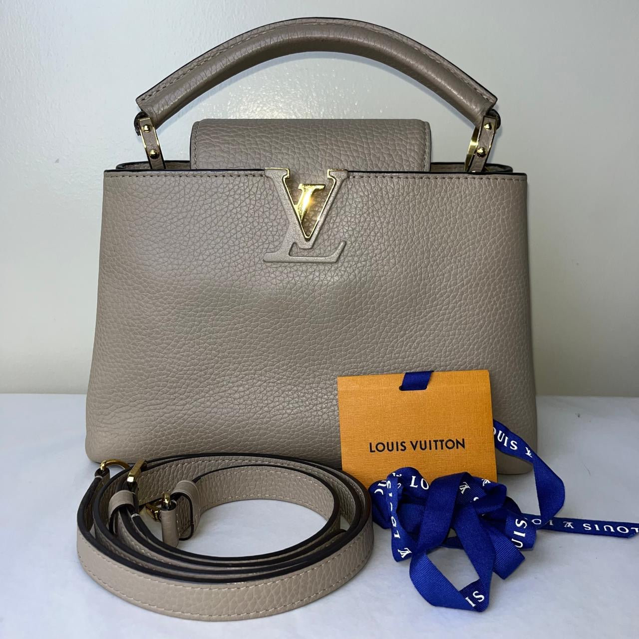 Louis Vuitton Capucine BB Galet – 5.5"H x 8.2"L x 2.8"W
