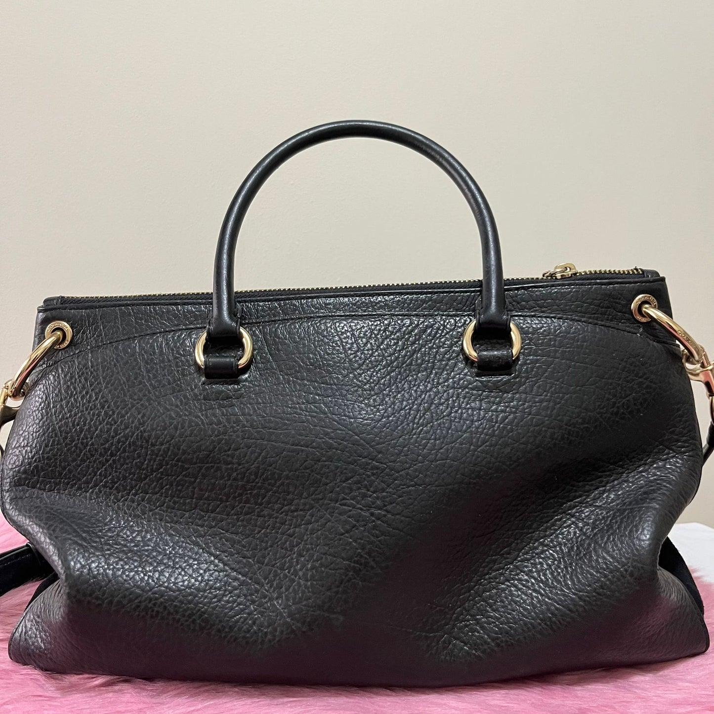 Coach Mia Satchel Black β 8"H x 11"L x 4.5"W