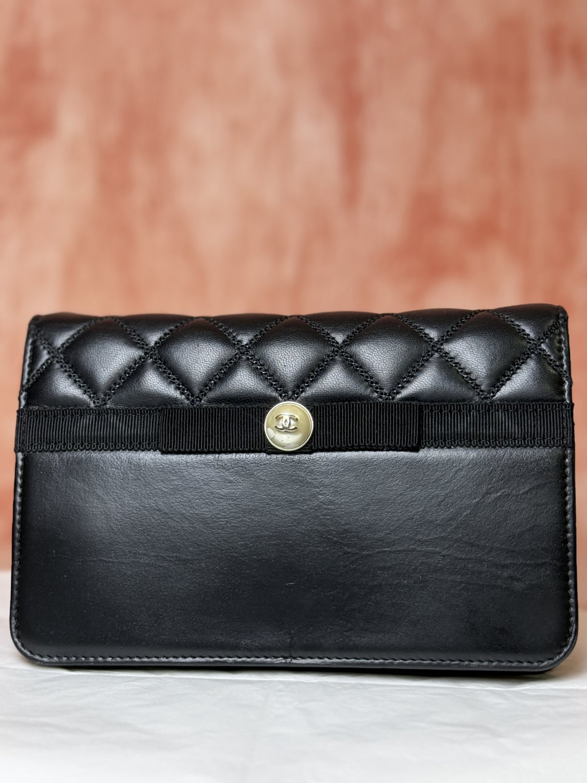 Chanel Chain Wallet Quilted Wallet On Chain - Black 7.5" L x 5" H