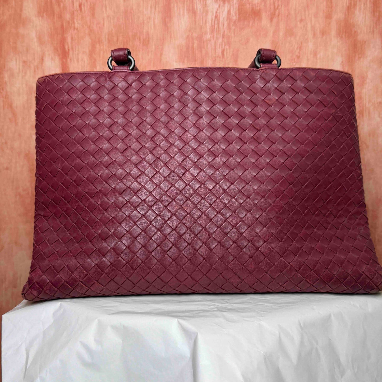 Bottega Veneta Intrecciato Milano Tote - Red