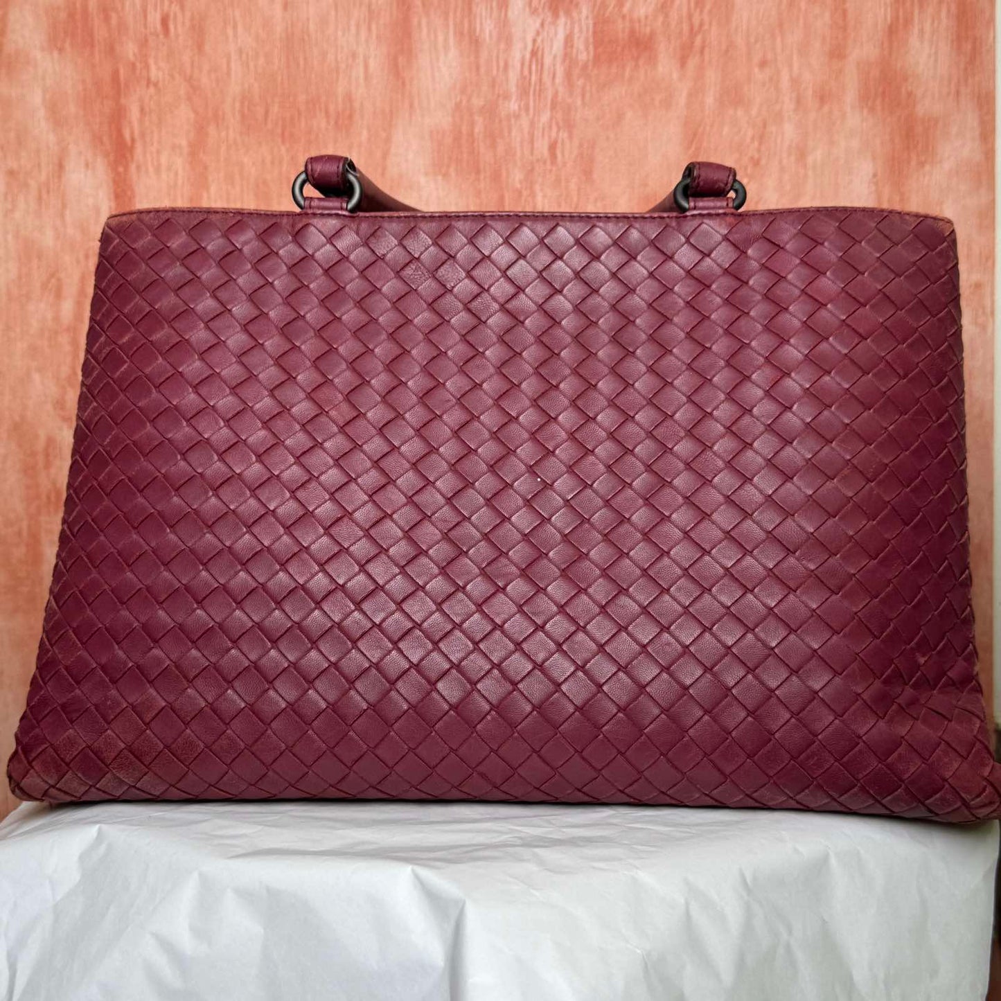 Bottega Veneta Intrecciato Milano Tote - Red
