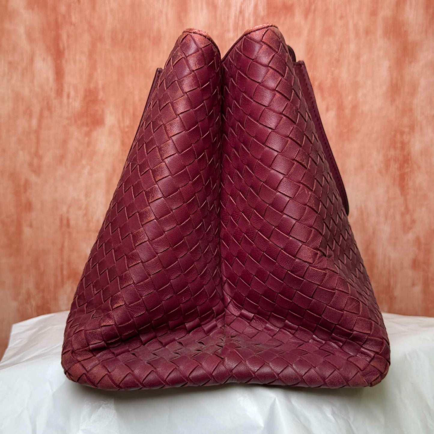 Bottega Veneta Intrecciato Milano Tote - Red