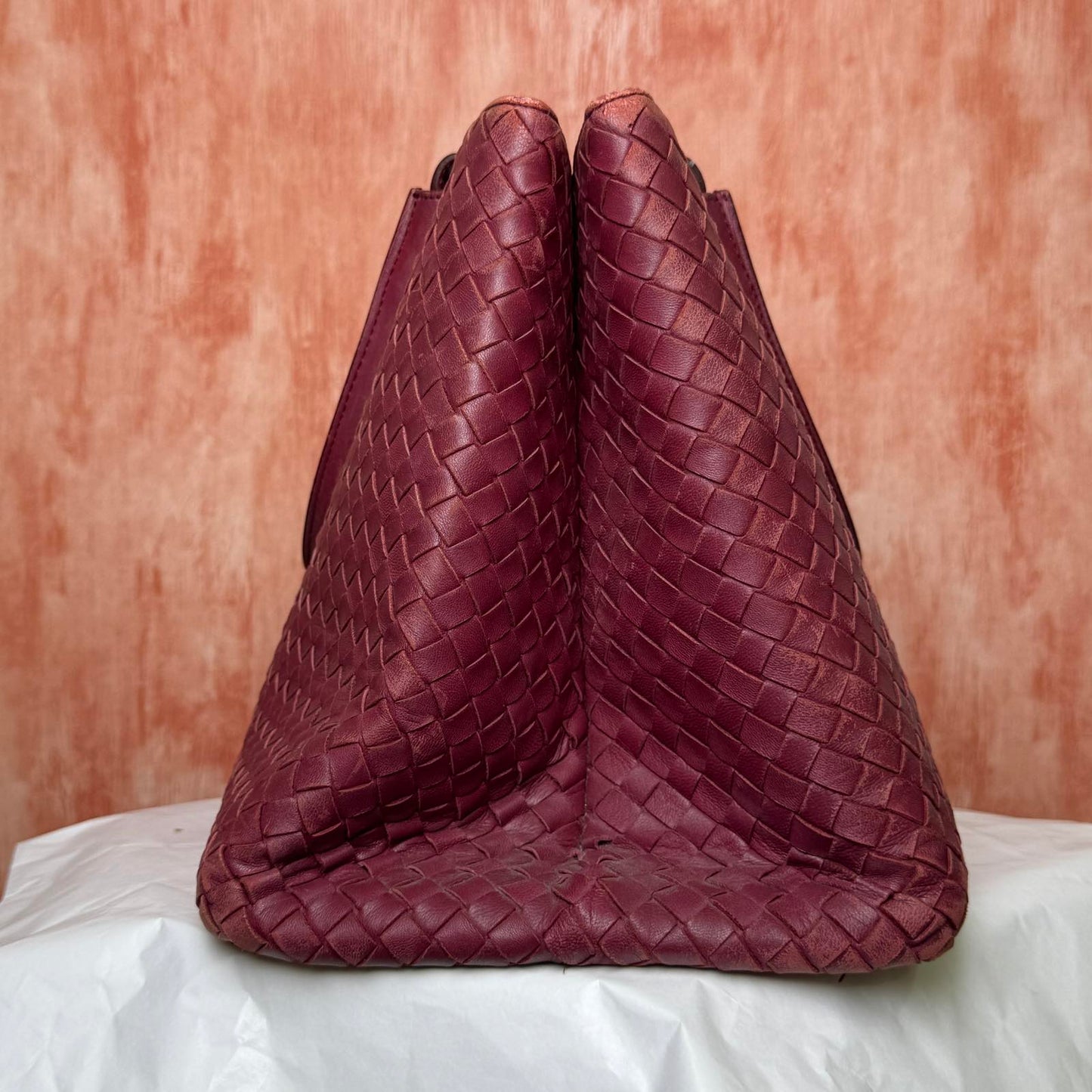 Bottega Veneta Intrecciato Milano Tote - Red