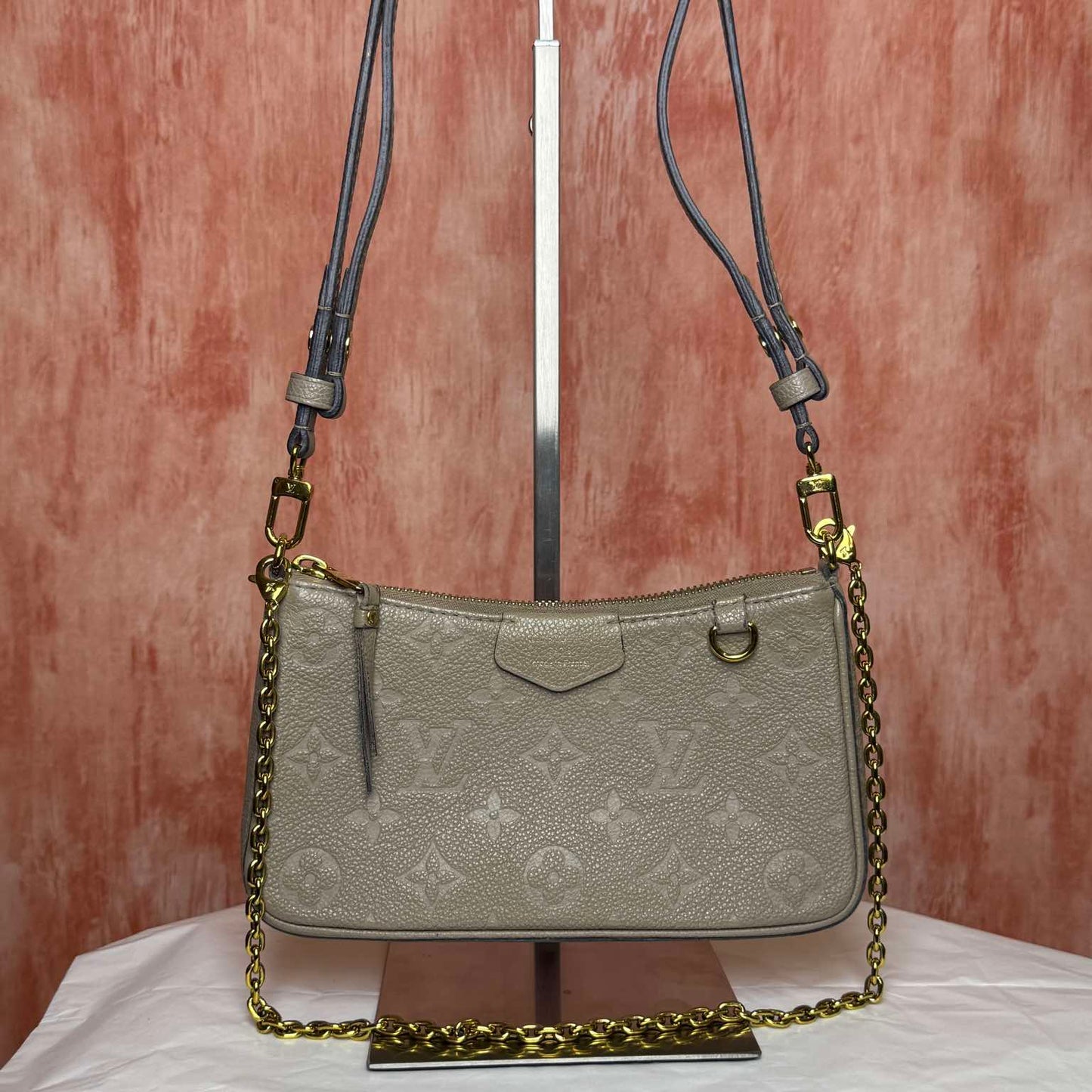 Louis Vuitton Easy Pouch On Strap I Monogram Empreinte I Etoupe Grey - 7.48"L x 4.53"H x 1.18"W