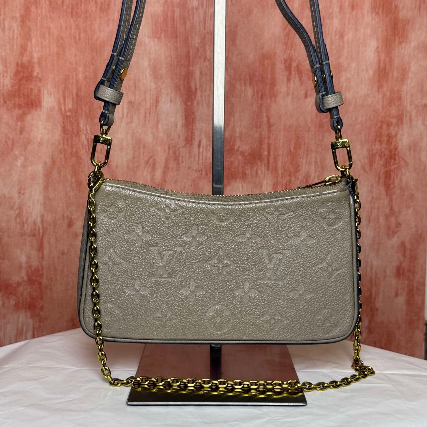Louis Vuitton Easy Pouch On Strap I Monogram Empreinte I Etoupe Grey - 7.48"L x 4.53"H x 1.18"W