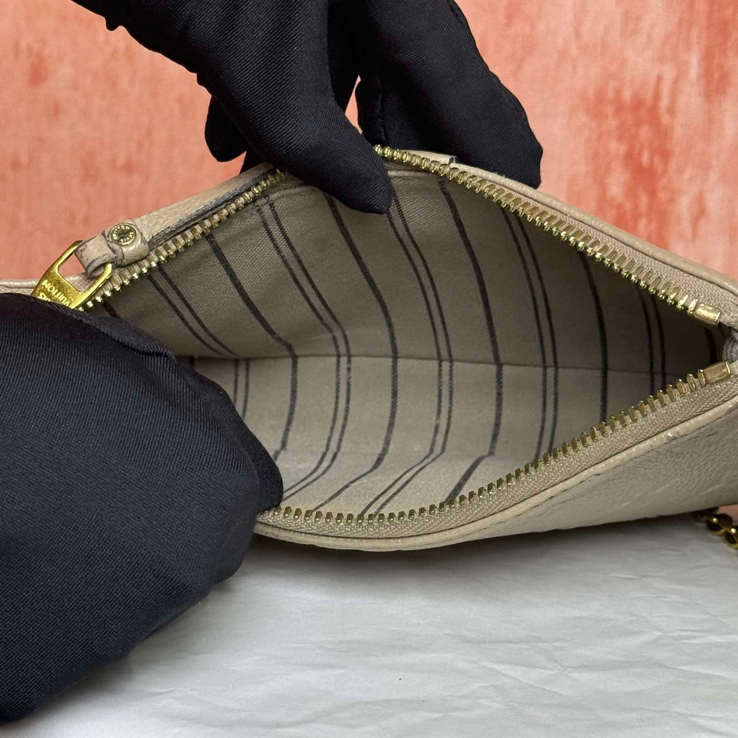Louis Vuitton Easy Pouch On Strap I Monogram Empreinte I Etoupe Grey - 7.48"L x 4.53"H x 1.18"W