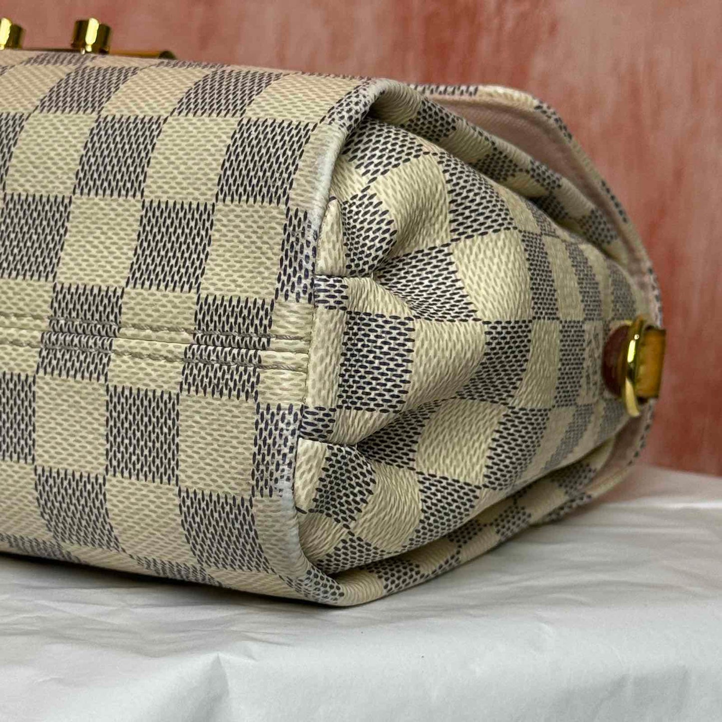 Louis Vuitton Croisette Damier Azur - White and Blue 9.45"L x 6.69"H x 3.74"W