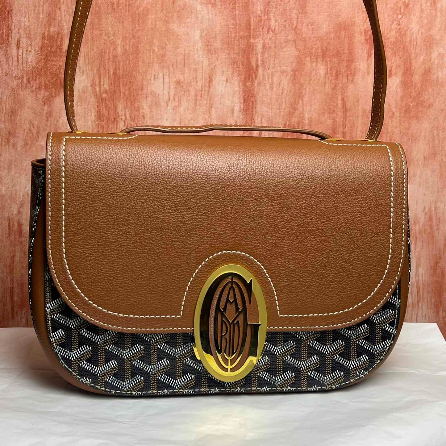 Goyard 233 Bag - Black & Tan 12.20"L x 8.27"H x 5.31"W