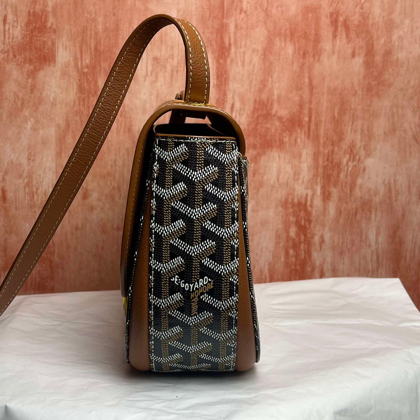 Goyard 233 Bag - Black & Tan 12.20"L x 8.27"H x 5.31"W