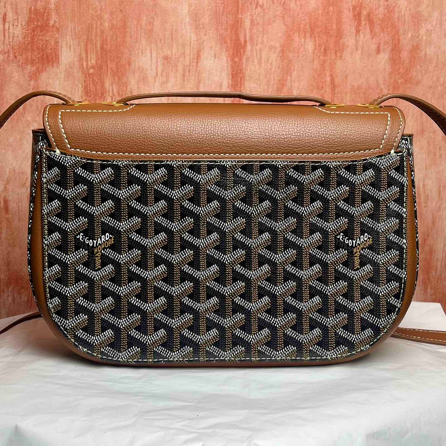 Goyard 233 Bag - Black & Tan 12.20"L x 8.27"H x 5.31"W