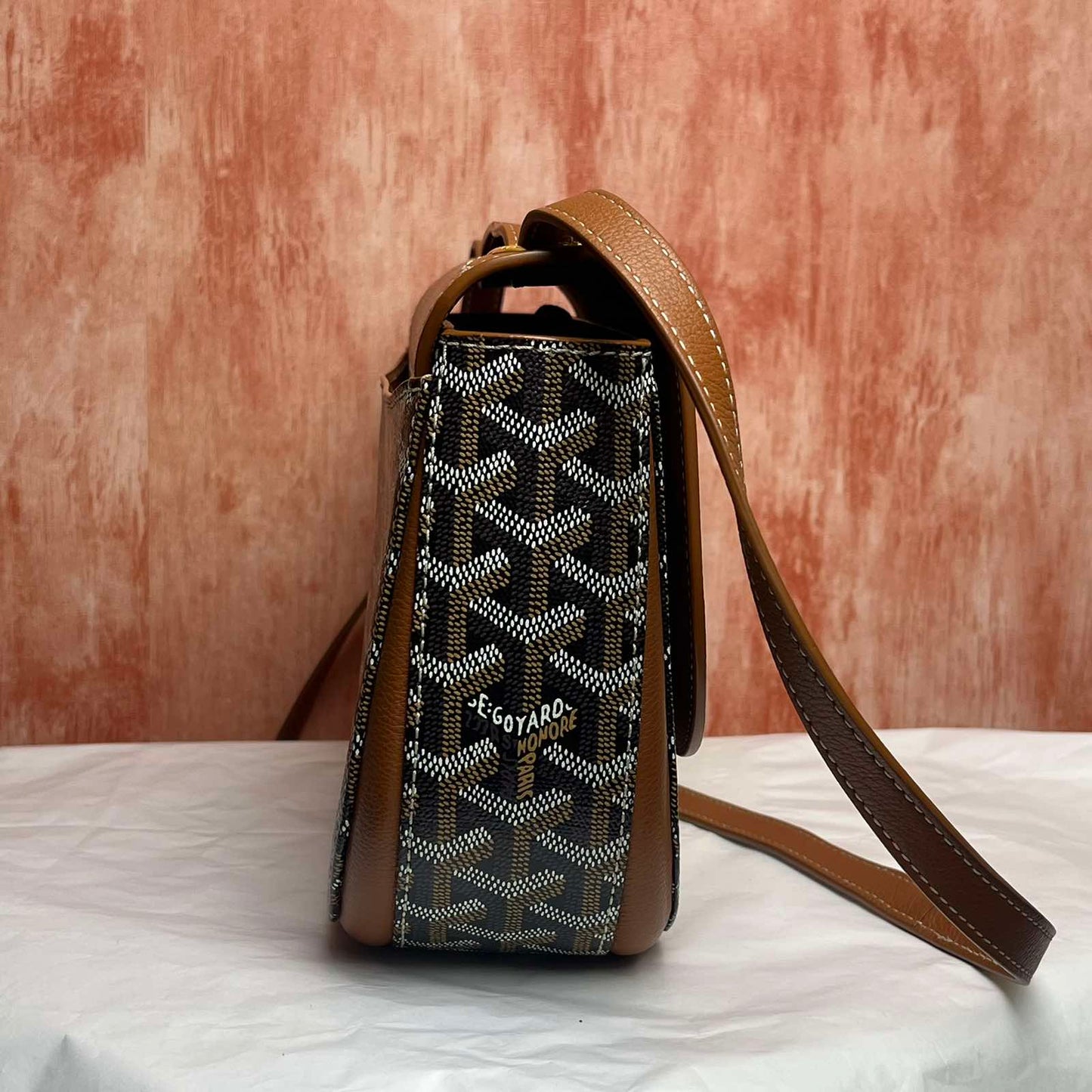 Goyard 233 Bag - Black & Tan 12.20"L x 8.27"H x 5.31"W