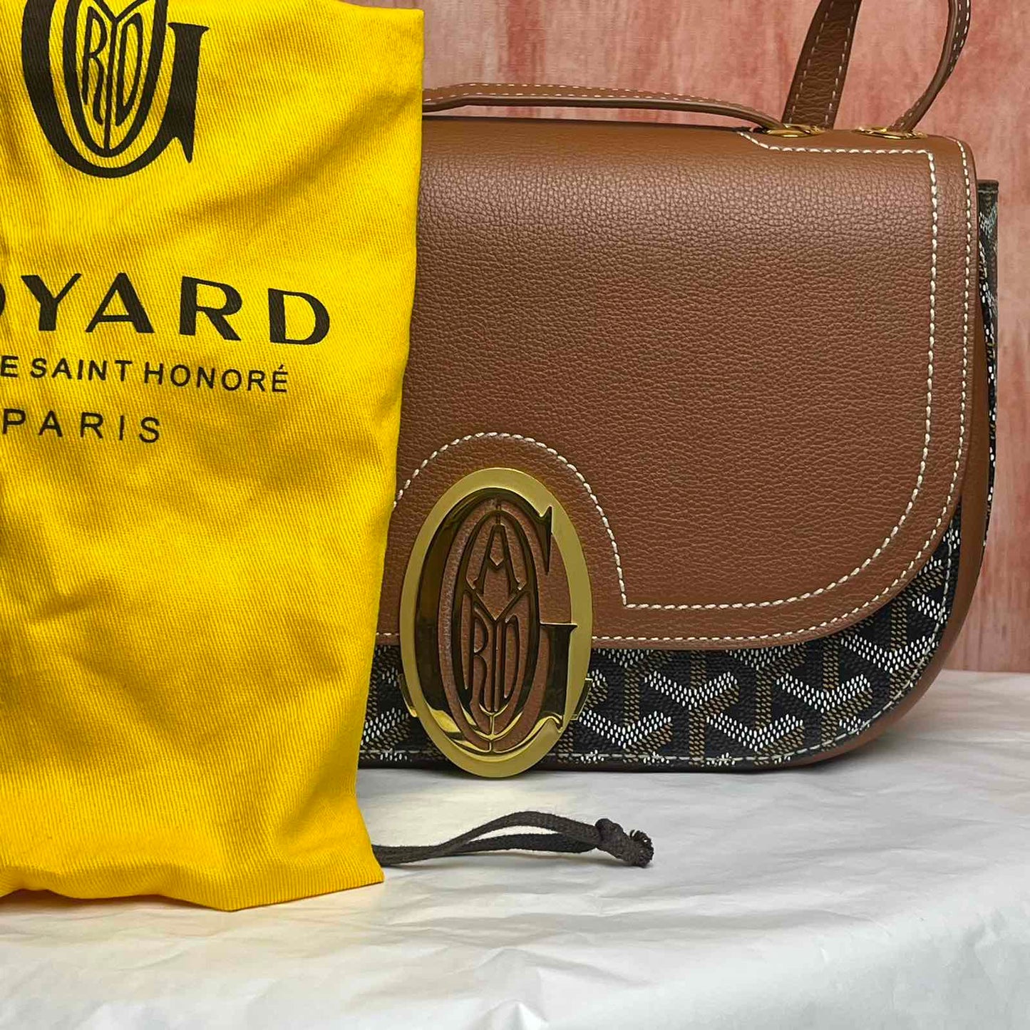 Goyard 233 Bag - Black & Tan 12.20"L x 8.27"H x 5.31"W