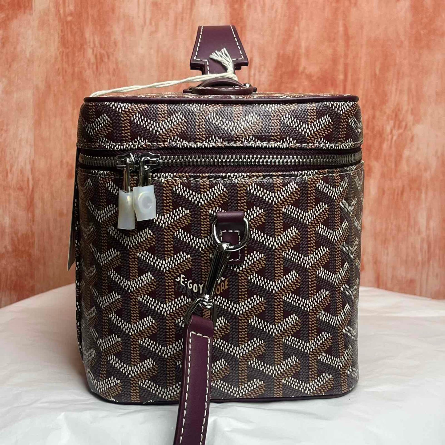 Goyard Muse Vanity Case - Maroon 8"L x 9"H x 5.5"W
