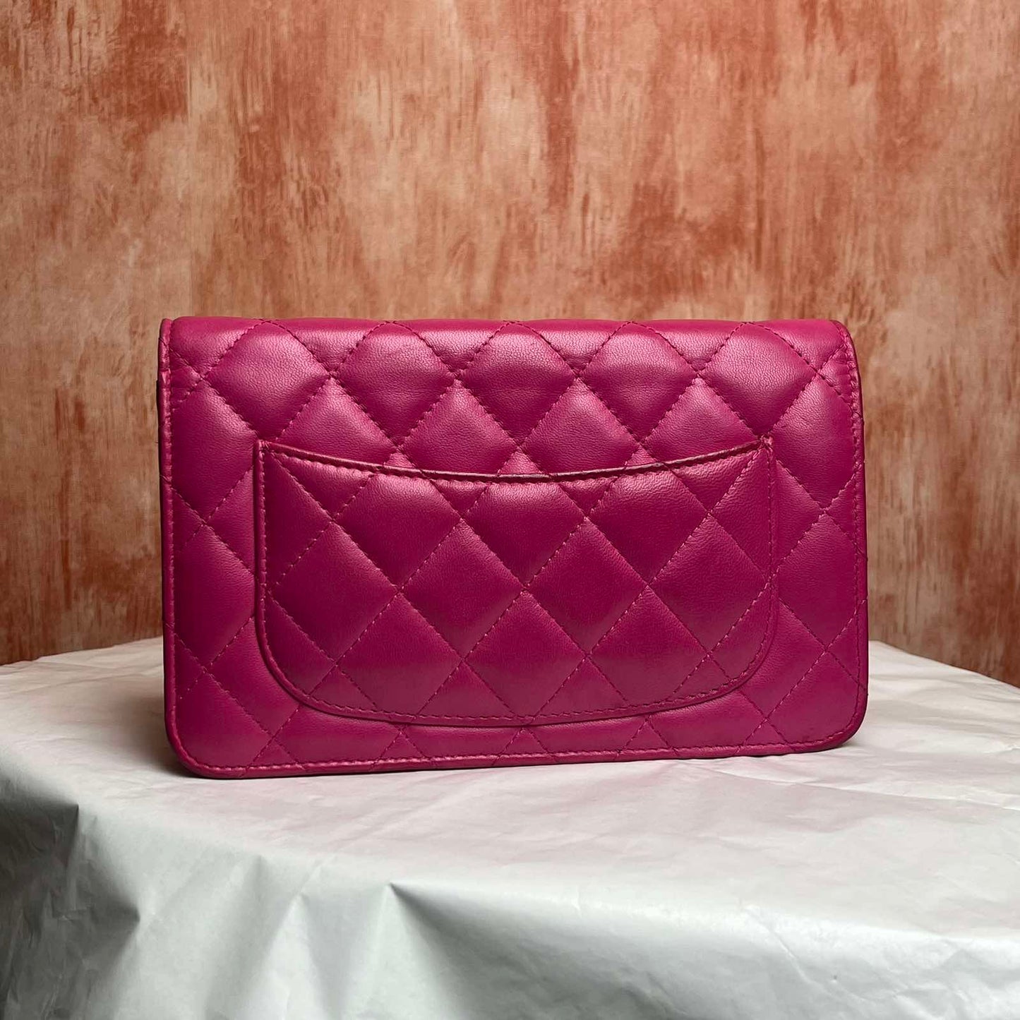 Chanel Classic Wallet On Chain I Lamb-skin - Pink