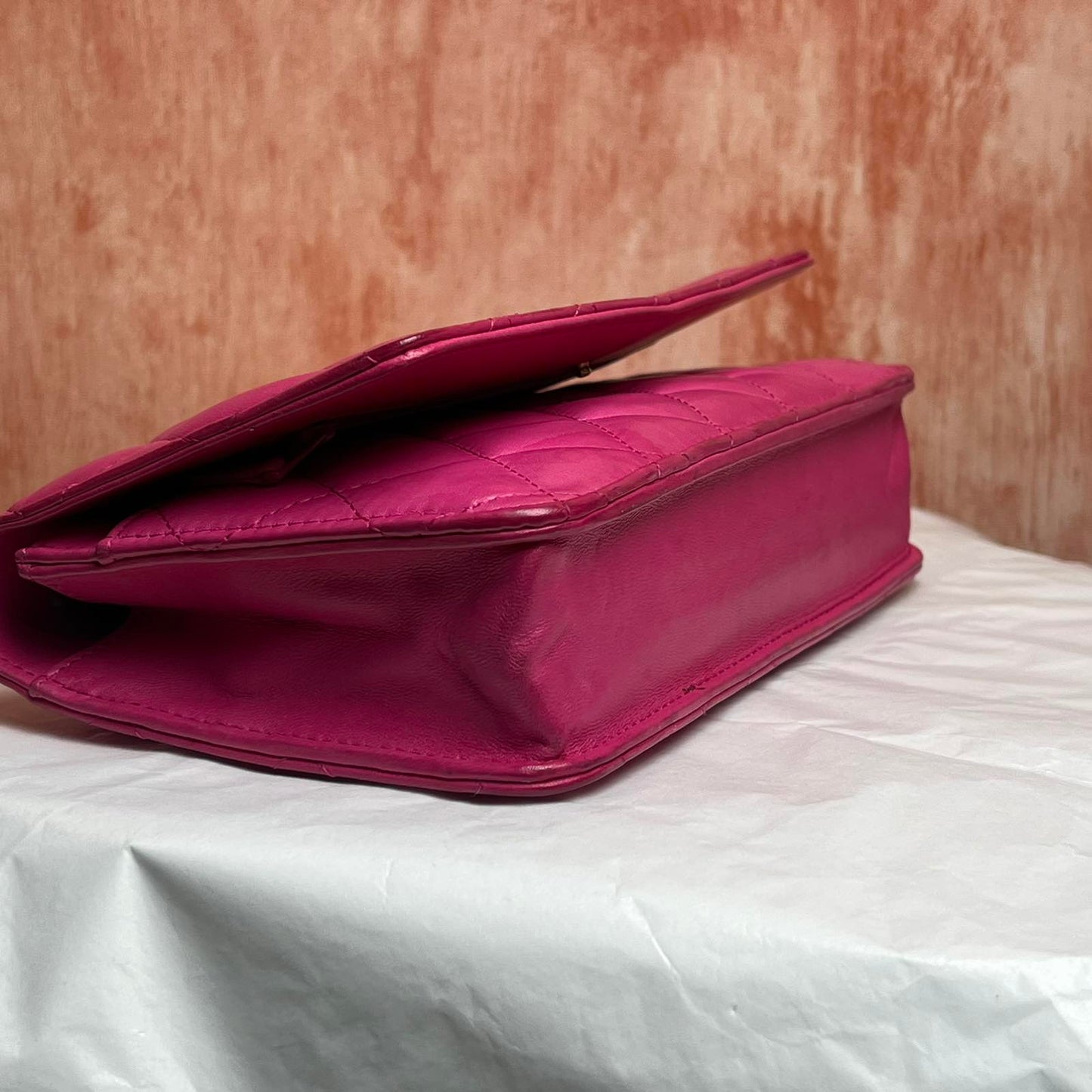 Chanel Classic Wallet On Chain I Lamb-skin - Pink