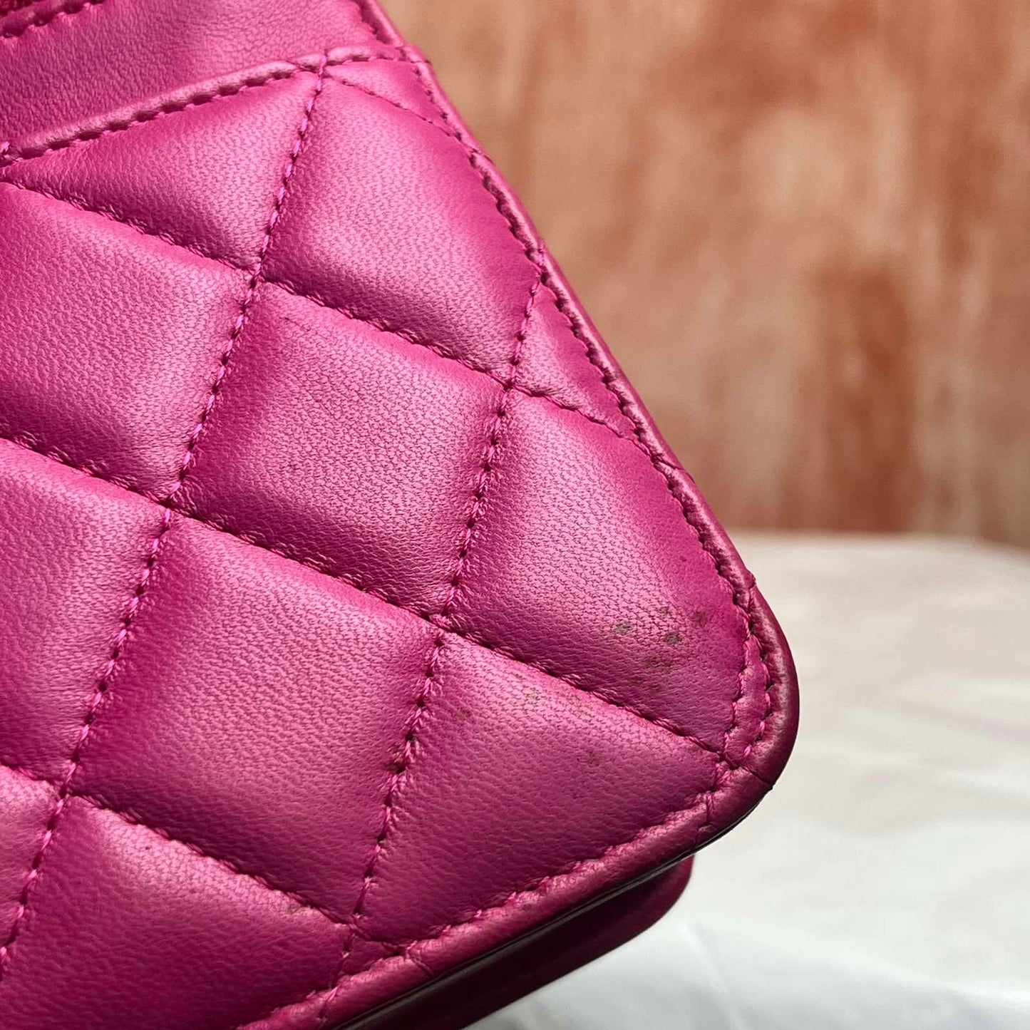 Chanel Classic Wallet On Chain I Lamb-skin - Pink