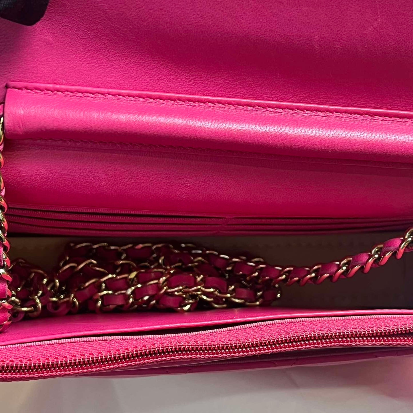 Chanel Classic Wallet On Chain I Lamb-skin - Pink