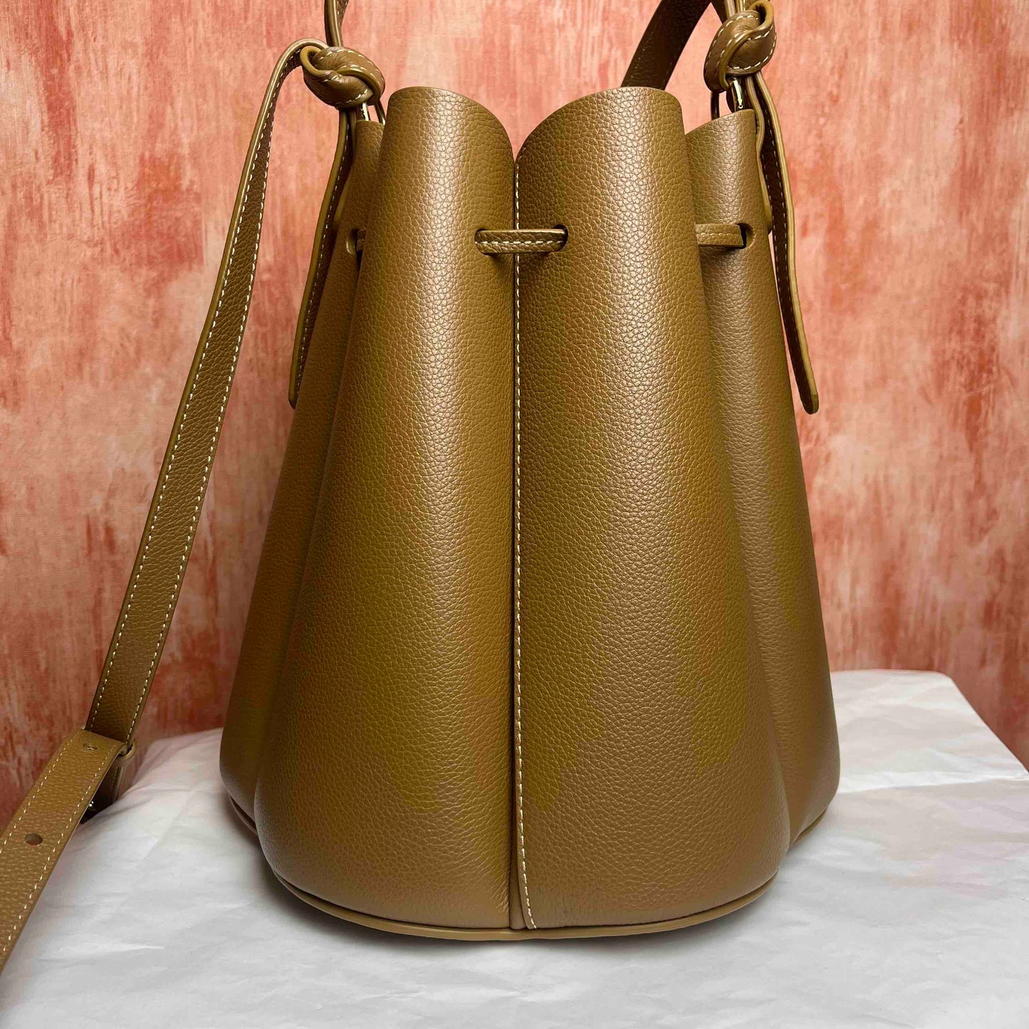 Polene Numero Huit Ed - Textured Camel 7.48"L x 7.09"H x 7.09"W