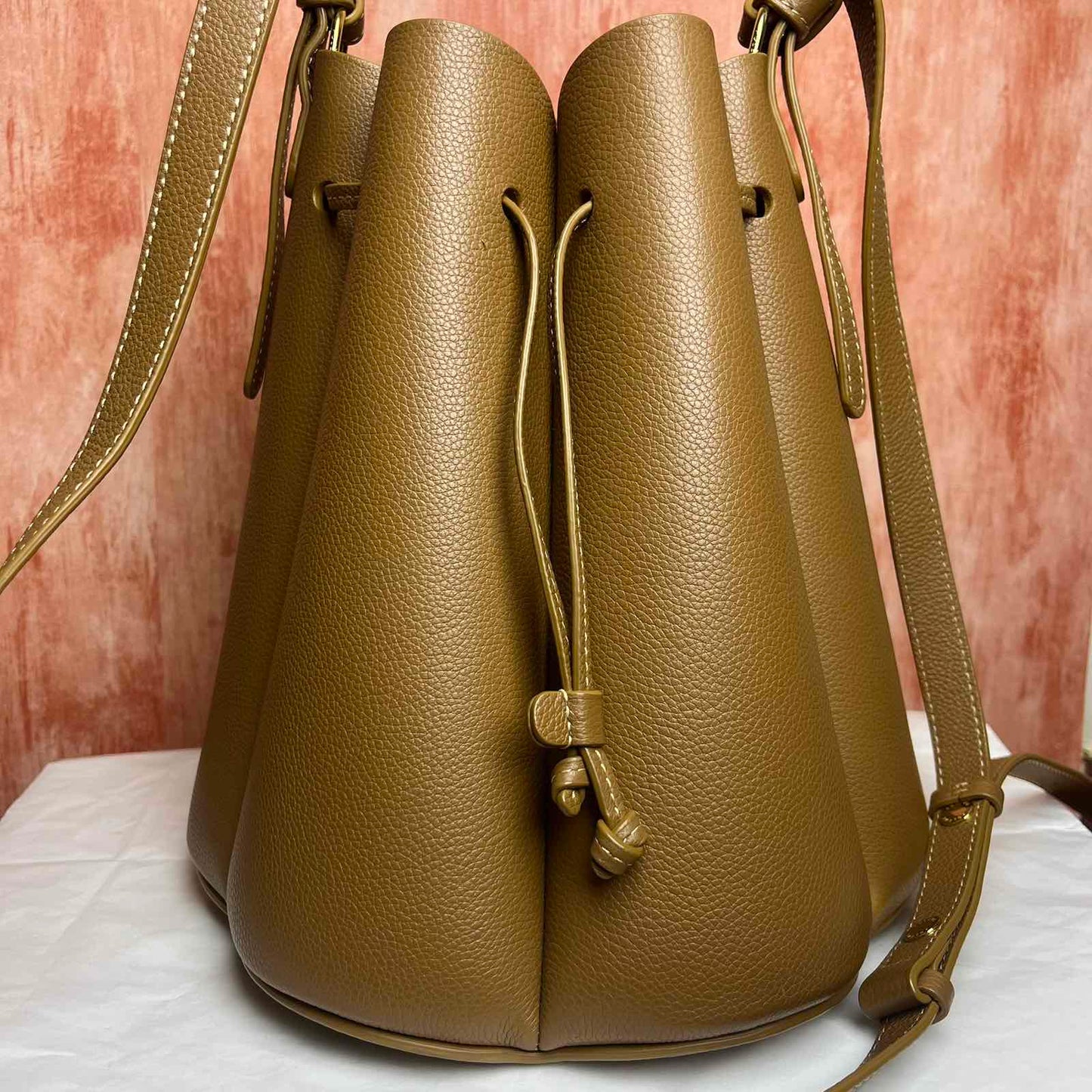 Polene Numero Huit Ed - Textured Camel 7.48"L x 7.09"H x 7.09"W