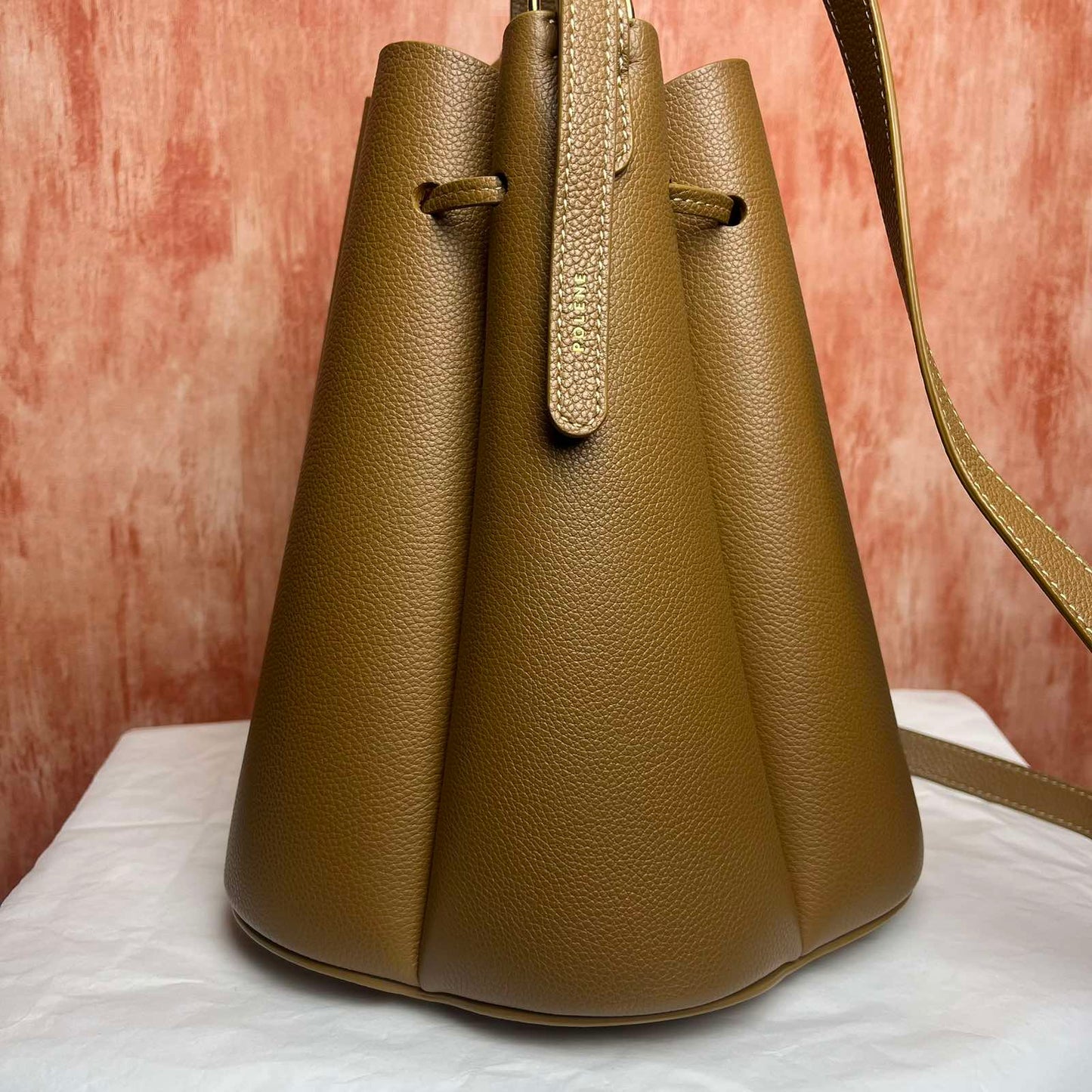 Polene Numero Huit Ed - Textured Camel 7.48"L x 7.09"H x 7.09"W