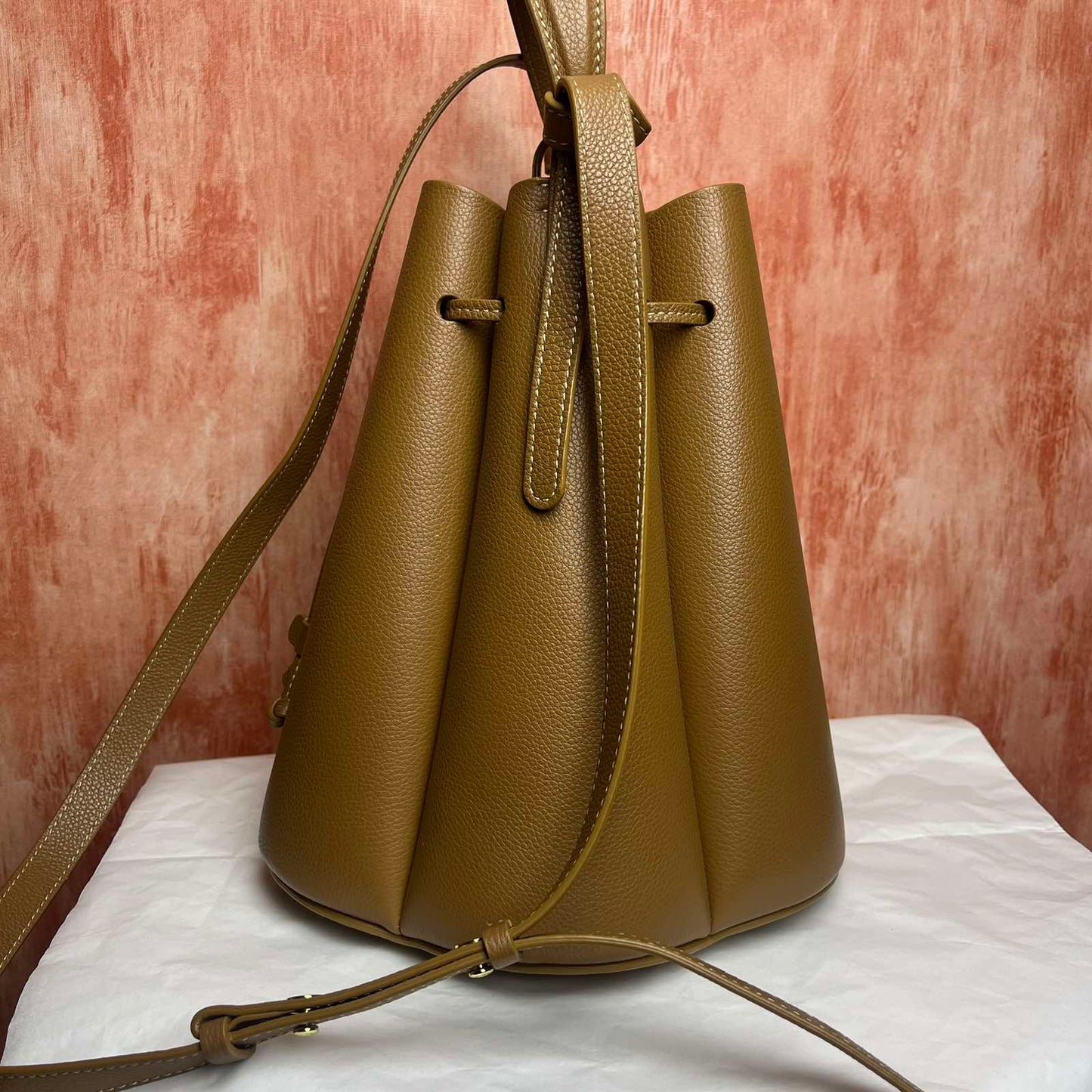 Polene Numero Huit Ed - Textured Camel 7.48"L x 7.09"H x 7.09"W