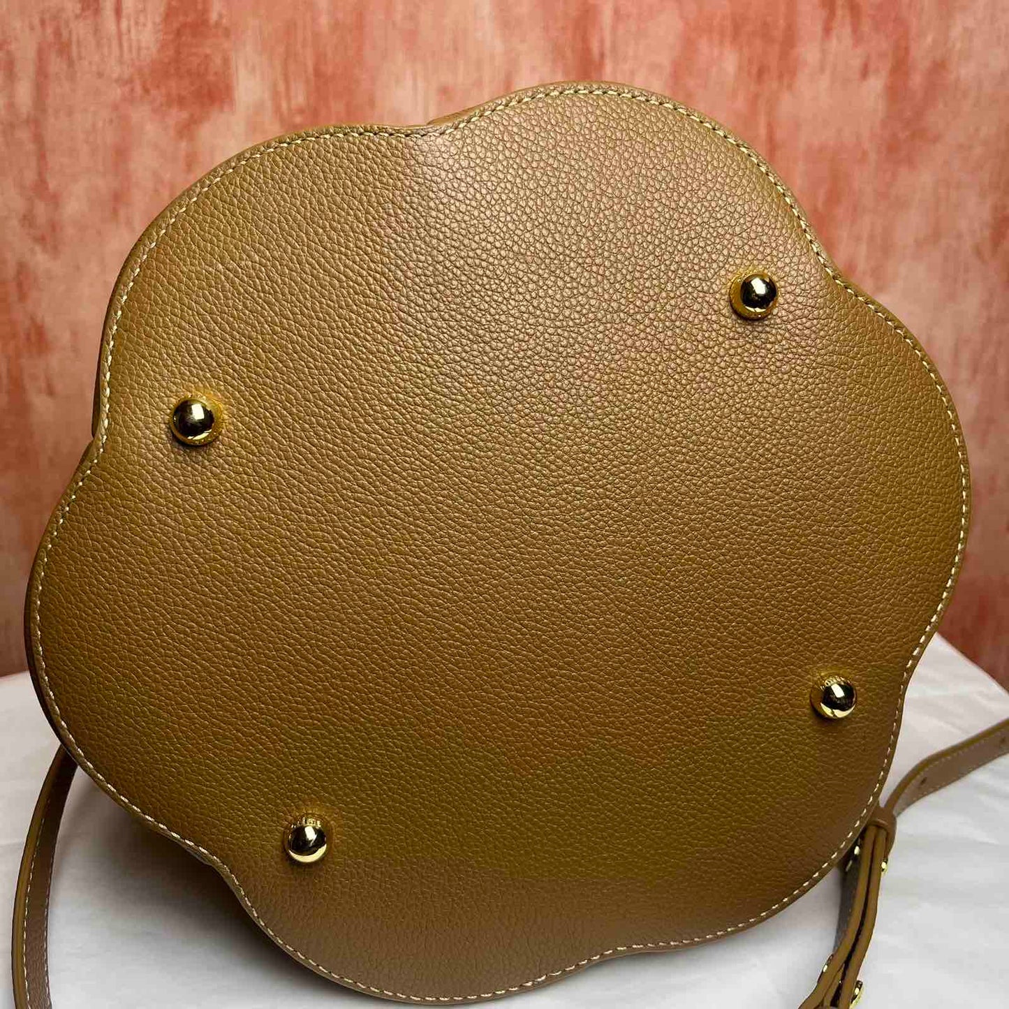Polene Numero Huit Ed - Textured Camel 7.48"L x 7.09"H x 7.09"W