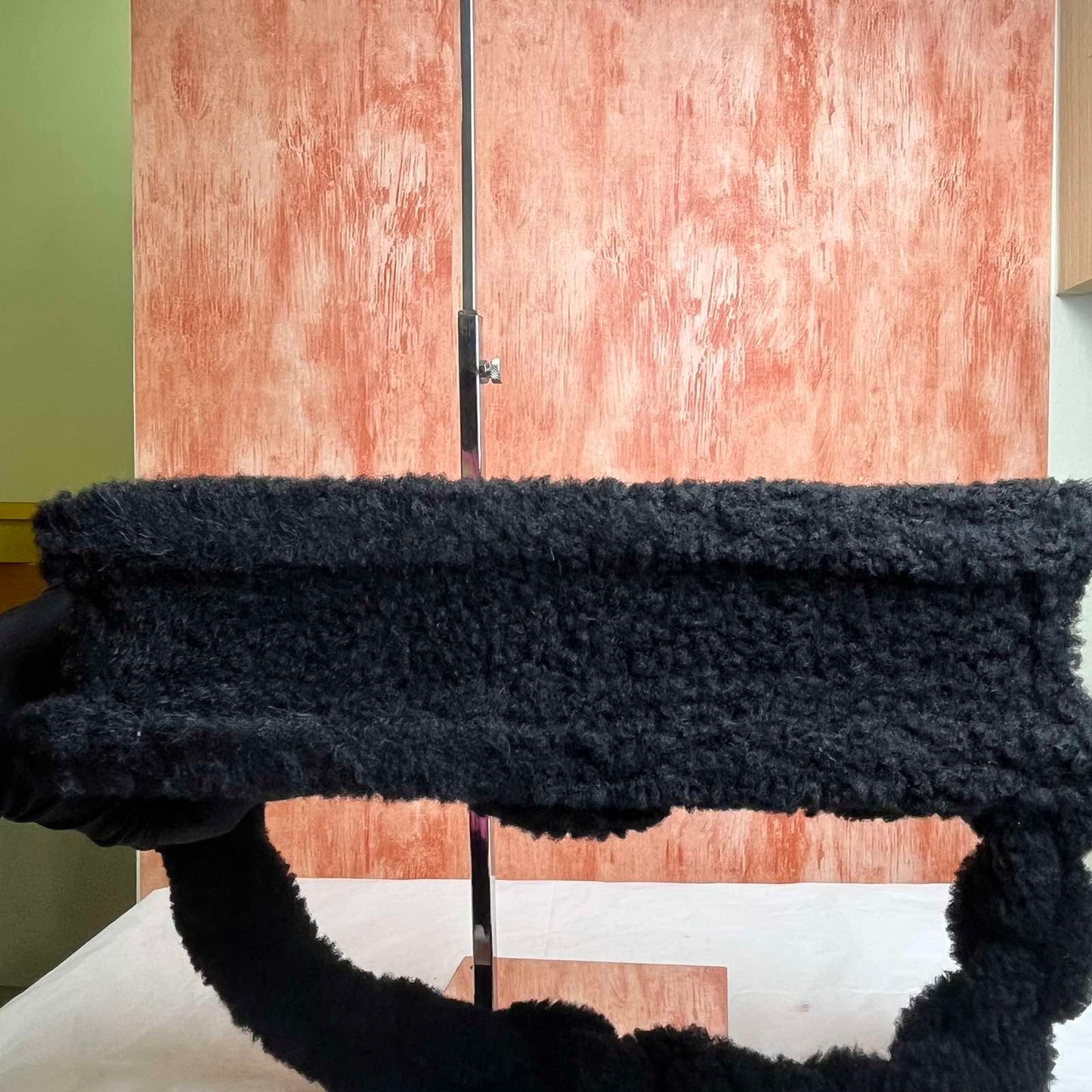 Jacquemus Le Bambidou Fur Black 11.5"L x 6"H x 2.5"W