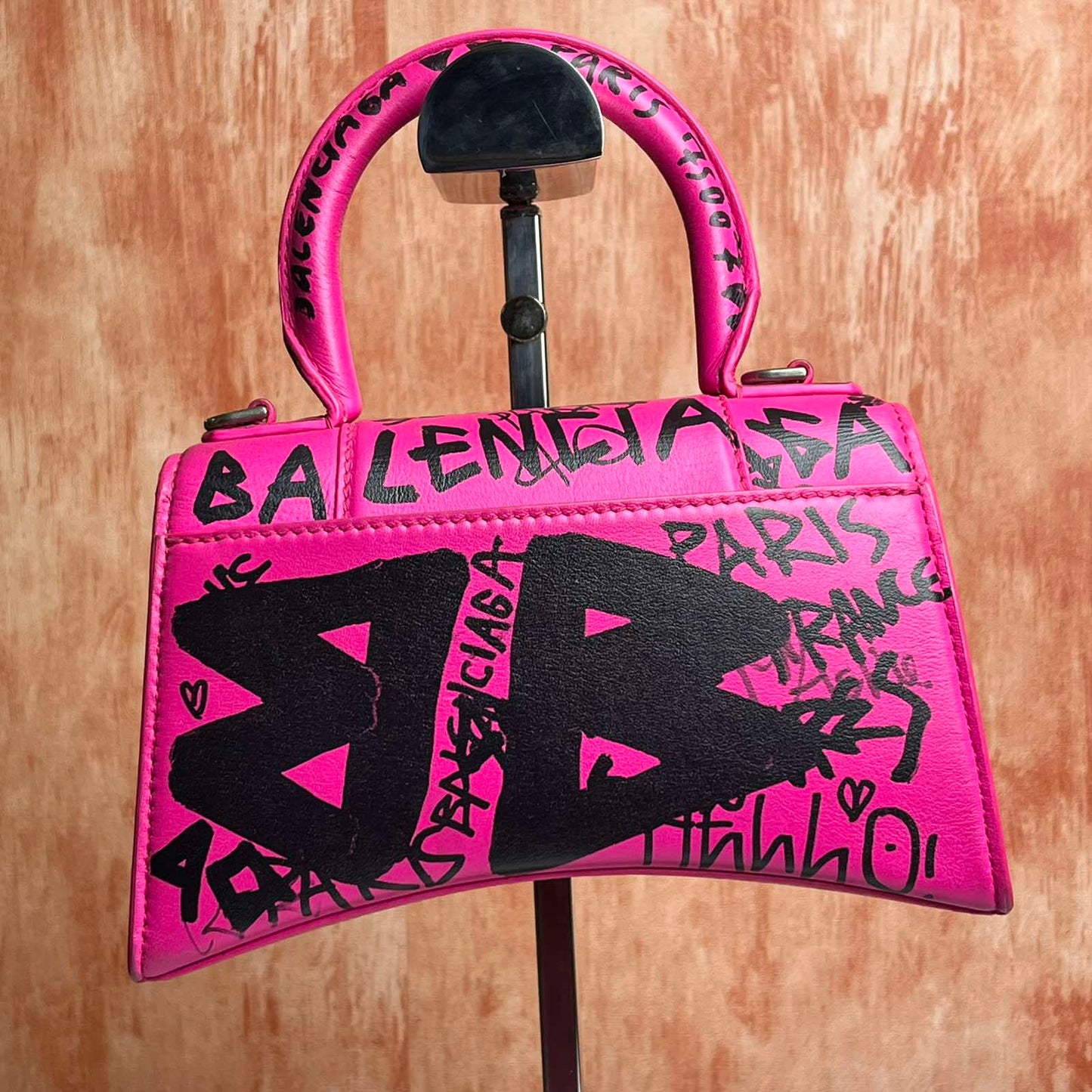Balenciaga Hourglass Handbag - Pink 8.5"L x 5.5"H x 4"W