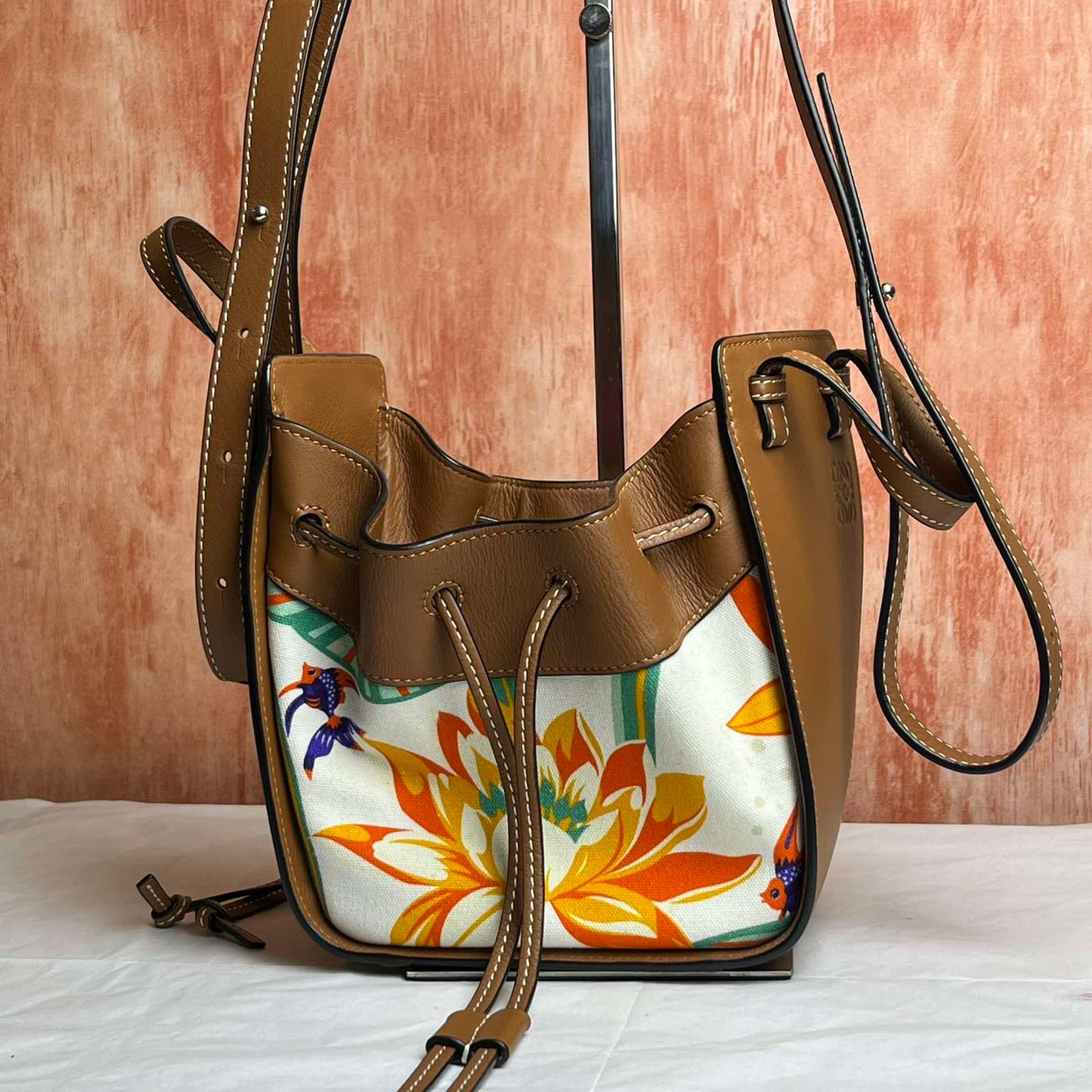 Loewe Mini Hammock Floral 7 ½"H x 4 ½"W x 6"D