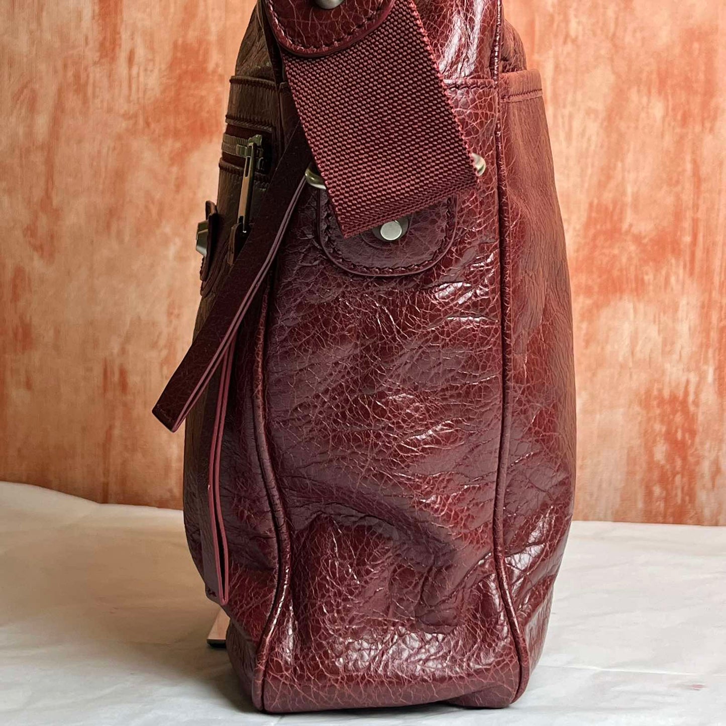 Balenciaga Crossbody Bag - Red 7.5"H x 11.8"W x 3.9"D