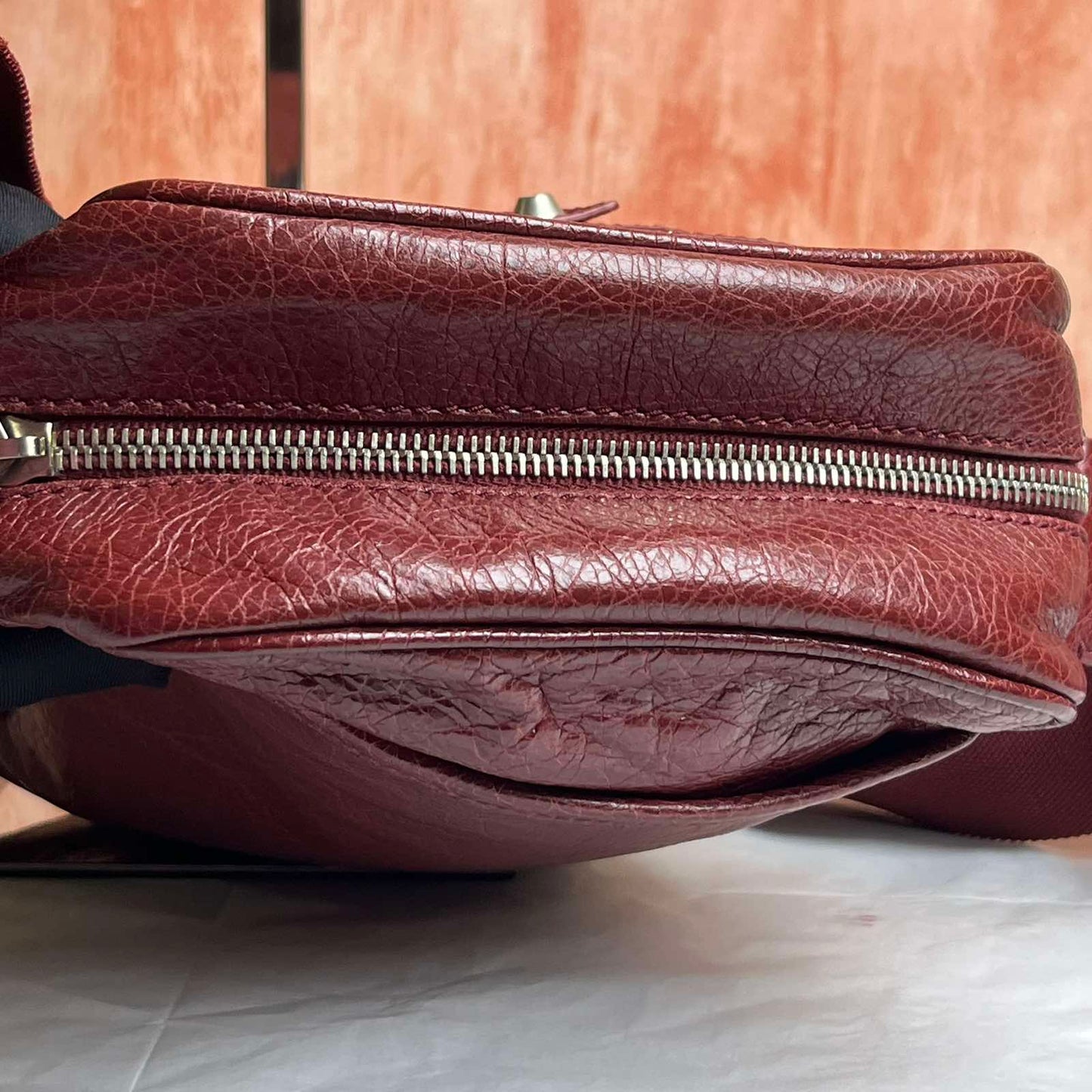 Balenciaga Crossbody Bag - Red 7.5"H x 11.8"W x 3.9"D
