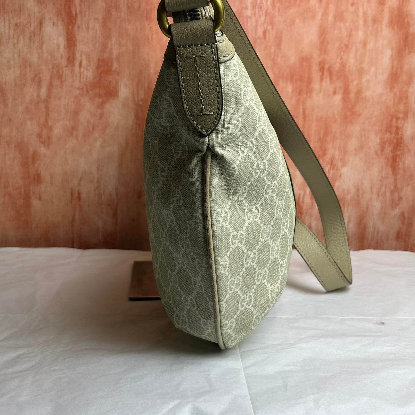 Gucci Ophidia Small Crossbody Bag - Beige and White Canvas