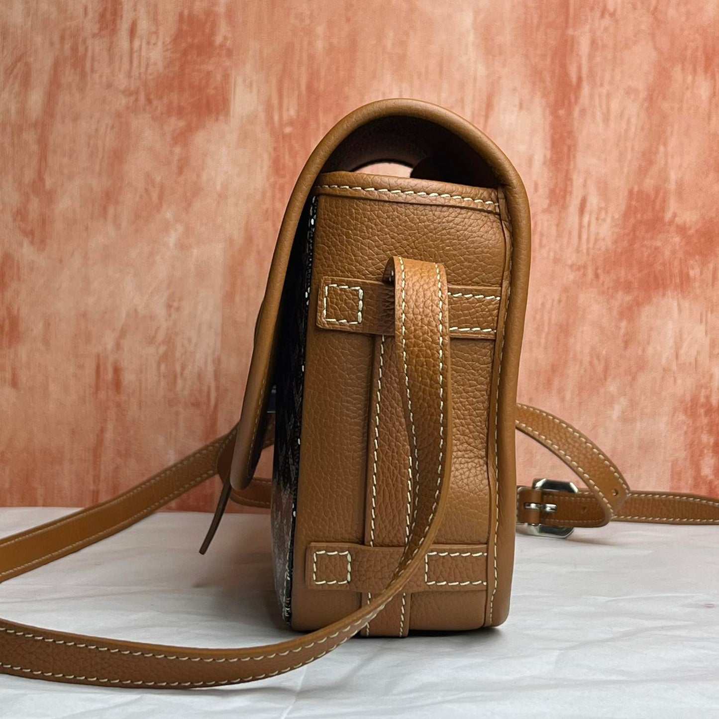 Goyard Belvedere PM Bag - Black & Tan 7"H x 9"L x 2.5"W
