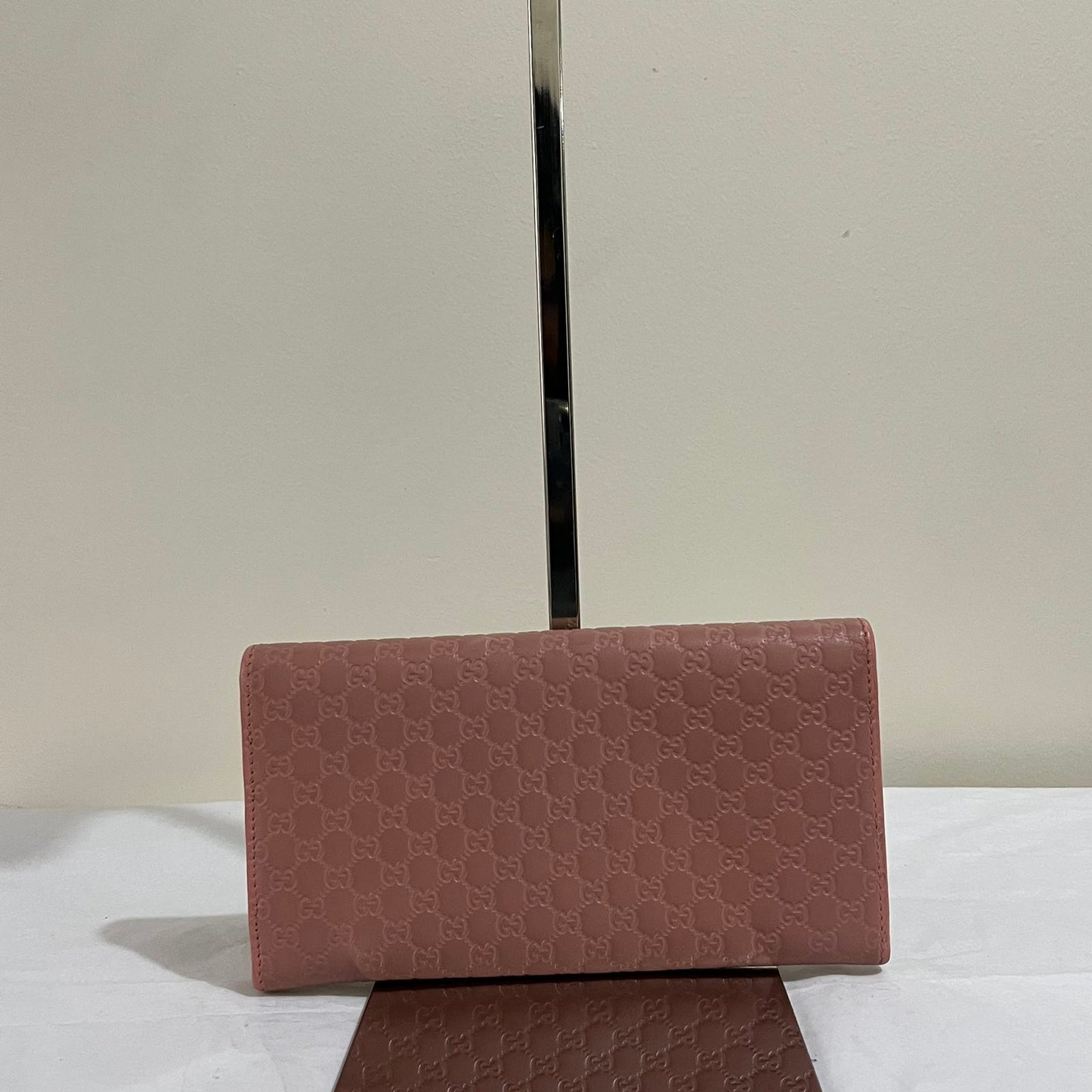 Gucci GG Emblem Continental Wallet, Pink – 4"H x 7.5"L x 1.2"W