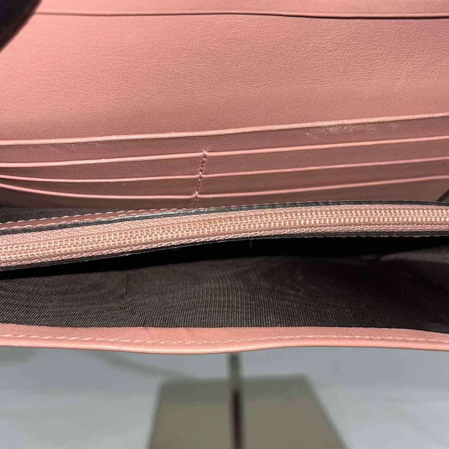 Gucci GG Emblem Continental Wallet, Pink – 4"H x 7.5"L x 1.2"W