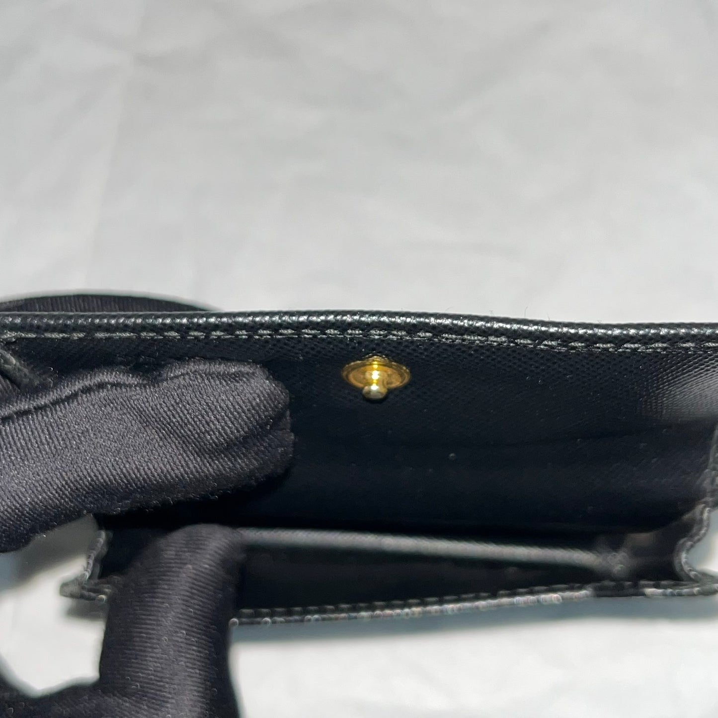 Prada Black Saffiano Metal Card – 2.8"H x 4.1"L