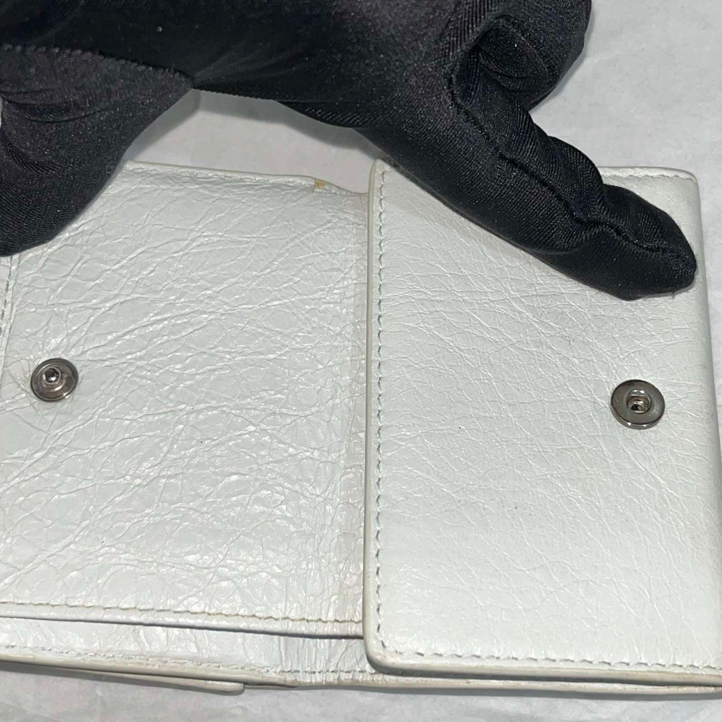 Balenciaga Papier Mini Wallet Graffiti, White β 2.6"H x 3.9"L x 1"W